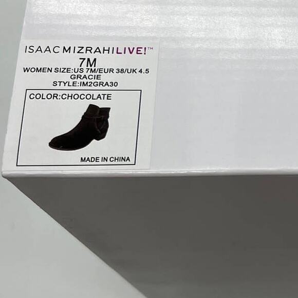 Isaac Mizrahi Live! Leather Boot Womens 7M Brown Boots Heel Side Zip - Picture 10 of 12